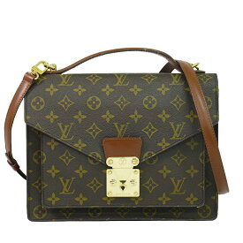 本物 ルイヴィトン LOUIS VUITTON LV モンソー モノグラム 2WAY ショルダーバッグ ハンドバッグ ブラウン M51185 ビトン バッグ 中古