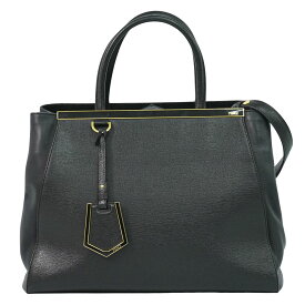 本物 フェンディ FENDI トゥージュール 2WAY ショルダーバッグ ハンドバッグ レザー ブラック 8BH250 2Jours バッグ 中古・