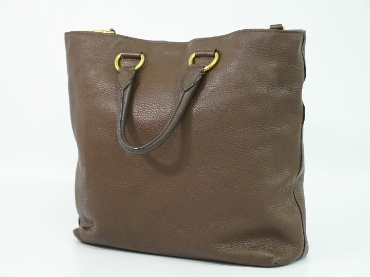楽天市場】本物 プラダ PRADA レザー 2WAY ショルダーバッグ ブラウン 