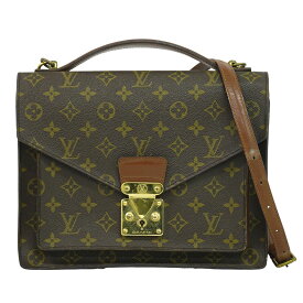 本物 ルイヴィトン LOUIS VUITTON LV モンソー モノグラム 2WAY ショルダーバッグ ハンドバッグ ブラウン M51185 ビトン バッグ 中古・