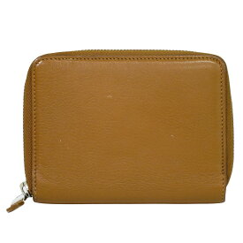 本物 ティファニー TIFFANY & Co. ラウンドファスナー 二つ折り 折財布 コンパクトウォレット レザー ブラウン 財布 ウォレット 中古・