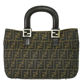 本物 フェンディ FENDI ズッカ トートバッグ ハンドバッグ キャンバス ブラウン 26693 Zucca バッグ 中古・