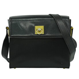 本物 セリーヌ CELINE レザー ショルダーバッグ ポシェット ブラック バッグ 中古・