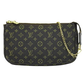 本物 ルイヴィトン LOUIS VUITTON LV バケット モノグラム ミニラン 付属ポーチ 小物入れ エベヌ ブラウン ビトン 雑貨小物 中古・
