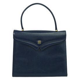 本物 ジバンシィ GIVENCHY レザー ハンドバッグ ネイビー バッグ 中古・