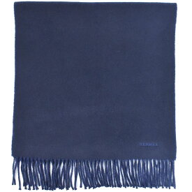 本物 エルメス HERMES カシミヤ マフラー ネイビー 服飾小物 中古・