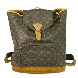 本物 ルイヴィトン LOUIS VUITTON LV モンスリ GM モノグラム リュックサック バックパック ブラウン M51135 ビトン バッグ 中古・