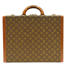 本物 ルイヴィトン LOUIS VUITTON LV モノグラム トランク アタッシュケース ハンドバッグ ブリーフケース ブラウン ビトン バッグ 中古