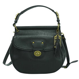 本物 コーチ COACH レザー 2WAY ショルダーバッグ ハンドバッグ ポシェット ブラック 19132 バッグ 中古・