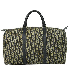 本物 クリスチャン ディオール Christian Dior トロッター ボストンバッグ ハンドバッグ トラベルバッグ キャンバス ネイビー Trotter バッグ 中古・