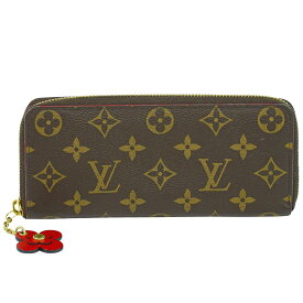 本物 ルイヴィトン LOUIS VUITTON LV ポルトフォイユ クレマンス フラワーチャーム モノグラム 長財布 ブラウン コクリコ M62940 ビトン 財布 ウォレット 中古・