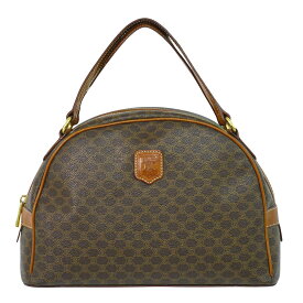 本物 セリーヌ CELINE マカダム ハンドバッグ PVC ブラウン Macadam バッグ 中古・