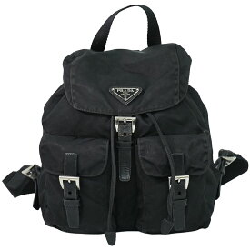 本物 プラダ PRADA ヴェラ リュックサック バックパック ナイロン ブラック BZ6677 Vela バッグ 中古・
