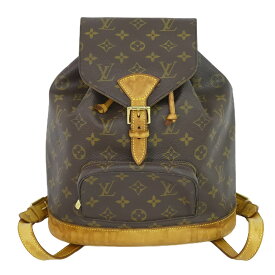 本物 ルイヴィトン LOUIS VUITTON LV モンスリ MM リュックサック バックパック モノグラム ブラウン M51136 Montsouris ビトン バッグ 中古