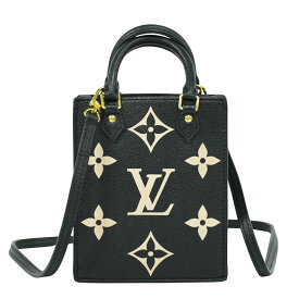 本物 ルイヴィトン LOUIS VUITTON LV プティット サックプラ モノグラム アンプラントレザー 2WAY ショルダーバッグ ブラック M57937 ビトン 中古・