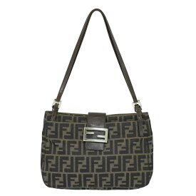 本物 フェンディ FENDI ズッカ ショルダーバッグ キャンバス ブラウン 26728 Zucca バッグ 中古・