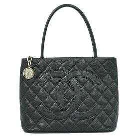 本物 シャネル CHANEL ココマーク 復刻 トートバッグ ハンドバッグ キャビアスキン レザー ブラック Coco Mark バッグ 中古・