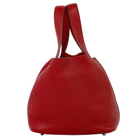 本物 エルメス HERMES ピコタンロック MM トリヨンクレマンス レザー ハンドバッグ T刻 2015年 レッド バッグ 中古・