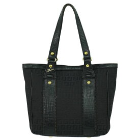 本物 フェンディ FENDI ズッキーノ トートバッグ ハンドバッグ キャンバス ブラック 8BH161 Zucchino バッグ 中古・
