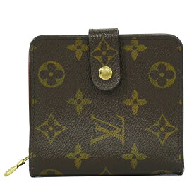 本物 ルイヴィトン LOUIS VUITTON LV コンパクトジップ モノグラム 折財布 ブラウン M61667 ビトン 財布 ウォレット 中古・