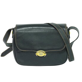 本物 グッチ GUCCI インターロッキングG オールドグッチ ショルダーバッグ ポシェット レザー ネイビー バッグ 中古・
