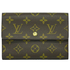 本物 ルイヴィトン LOUIS VUITTON LV ポルトトレゾール エテュイシェキエ モノグラム 折財布 ブラウン M61200 ビトン 財布 ウォレット 中古・