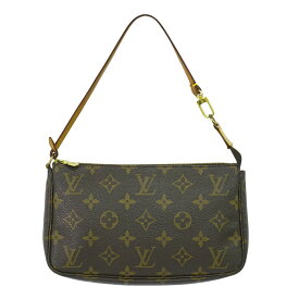 本物 ルイヴィトン LV LOUIS VUITTON ポシェットアクセソワール モノグラム アクセサリーポーチ ハンドバッグ ブラウン M51980 ビトン バッグ 中古・