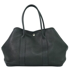 本物 エルメス HERMES ガーデンパーティ PM トートバッグ ハンドバッグ □M刻 2009年 レザー ブラック Garden Party バッグ 中古・