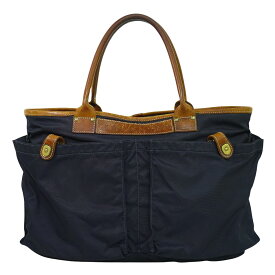 本物 フェリージ Felisi ナイロン トートバッグ ハンドバッグ ネイビー バッグ 中古・