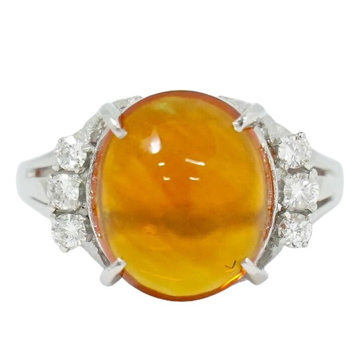 楽天市場】本物 ファイアオパール 3.60ct ダイヤモンド Pm900 リング 