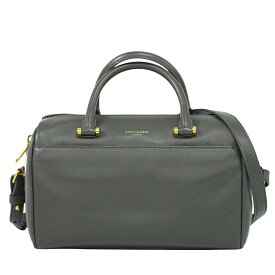 本物 サンローラン SAINT LAURENT ベイビーダッフル 2WAY ショルダーバッグ ハンドバッグ ポシェット レザー グレー 533481 バッグ 中古・