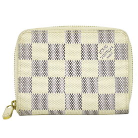本物 ルイヴィトン LOUIS VUITTON LV ジッピーコインパース ダミエ アズール コインケース 小銭入れ ホワイト グレー N63069 ビトン 財布 ウォレット 中古・