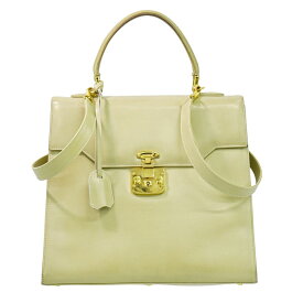 本物 グッチ GUCCI レディロック 2WAY ショルダーバッグ ハンドバッグ レザー ベージュ Lady Lock バッグ 中古・