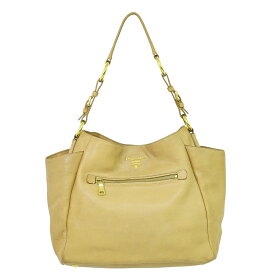 本物 プラダ PRADA レザー ショルダーバッグ ベージュ バッグ 中古・