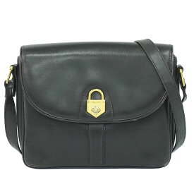 本物 セリーヌ CELINE レザー ショルダーバッグ ポシェット ブラック バッグ 中古・