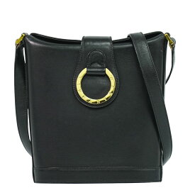本物 ティファニー TIFFANY & Co. レザー ショルダーバッグ ポシェット ブラック バック 中古・