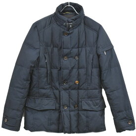 本物 モンクレール MONCLER ポリエステル ナイロン ダウンジャケット ジャケット アウター 46 ネイビー メンズ 衣類 洋服 中古・