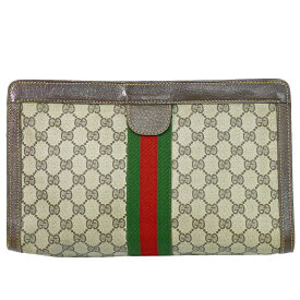 本物 グッチパフューム GUCCI PARFUMS シェリーライン GGスプリーム クラッチバッグ セカンドバッグ ベージュ ブラウン バッグ 中古・