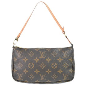 本物 ルイヴィトン LV LOUIS VUITTON ポシェットアクセソワール モノグラム アクセサリーポーチ ハンドバッグ ブラウン M51980 ビトン バッグ 中古