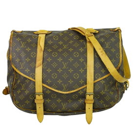 本物 ルイヴィトン LOUIS VUITTON LV ソミュール 43 モノグラム ショルダーバッグ ポシェット ブラウン M42254 Saumur ビトン バッグ 中古・