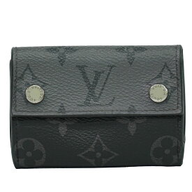 本物 ルイヴィトン LOUIS VUITTON LV ディスカバリー モノグラム エクリプス 折財布 ブラック グレー M45417 ビトン 財布 ウォレット 中古・