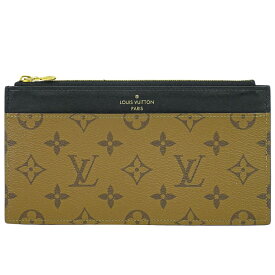 本物 ルイヴィトン LOUIS VUITTON LV スリム パース モノグラム リバース 長財布 フラグメントケース マロン M80390 ビトン 財布 ウォレット 中古・