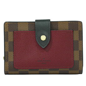 本物 ルイヴィトン LOUIS VUITTON LV ポルトフォイユ ジュリエット ダミエ エベヌ 折財布 ブラウン ボルドー N60381 ビトン 財布 ウォレット 中古・