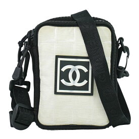 本物 シャネル CHANEL ココマーク スポーツライン ショルダーバッグ ポシェット ナイロン ブラック ベージュ バッグ 中古・