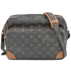 本物 ルイヴィトン LOUIS VUITTON LV ナイル モノグラム ショルダーバッグ ポシェット ブラウン M45244 Nile ビトン バッグ 中古