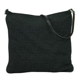 本物 フェンディ FENDI ズッカ ショルダーバッグ キャンバス ブラック Zucca バッグ 中古・