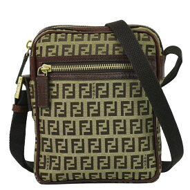 本物 フェンディ FENDI ズッキーノ ショルダーバッグ ポシェット キャンバス ベージュ ブラウン 8BT098 Zucchino バッグ 中古・