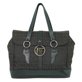 本物 フェンディ FENDI ズッキーノ ハンドバッグ キャンバス ブラウン 8BN020 Zucchino バッグ 中古・