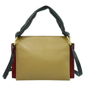 本物 マルニ MARNI レザー 2WAY ショルダーバッグ ハンドバッグ ポシェット ブラック ベージュ レッド バッグ 中古・