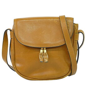 本物 セリーヌ CELINE レザー ショルダーバッグ ポシェット ブラウン バッグ 中古・